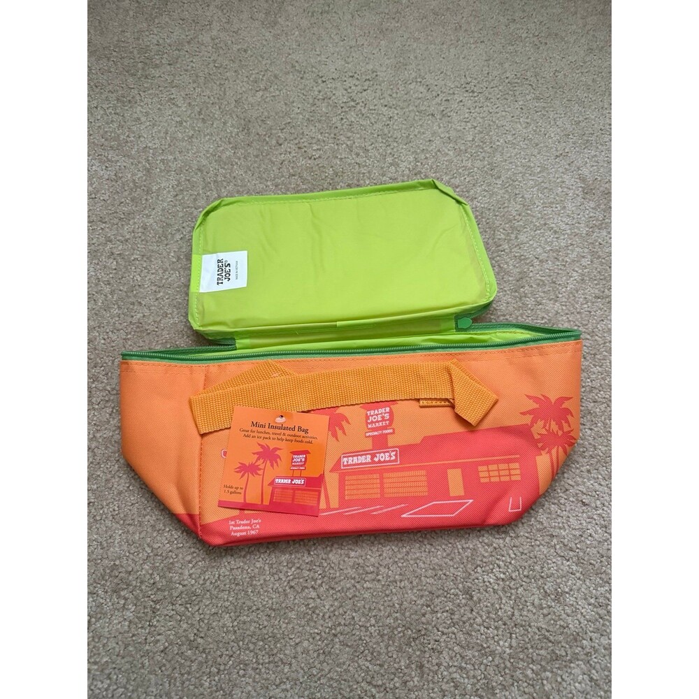 Trader Joe's Mini Insulated Cooler Lunch Bag Orange Crush NWT